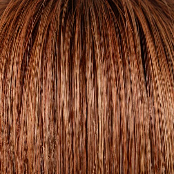 33/130/R4 | Dark Auburn Bright Auburn Blend Rooted Dark Brown color swatch by TressAllure