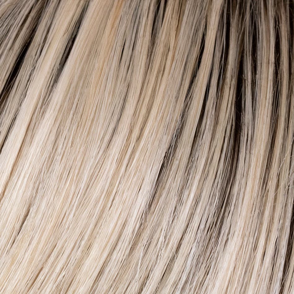 613/1001/R18 | Vanilla Blonde White Blend Rooted Ash Brown color swatch by TressAllure