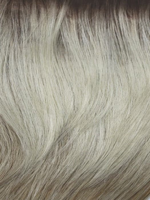 Creamy Dolce | Medium brown roots with platinum blond top and honey blonde mix underneath color swatch by Orchid
