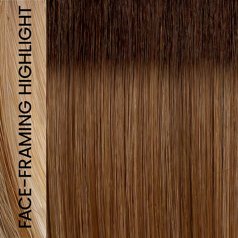 Caramel Cream Lighted (EL12/22/R8) color swatch by TressAllure